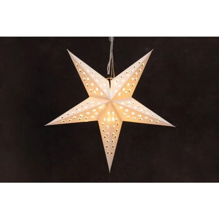 LED-paperitähti valkoinen 43 cm paristokäyt