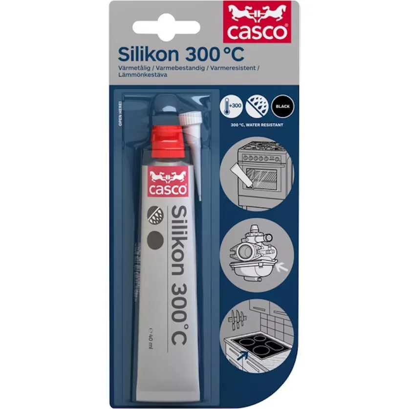 Casco Silikoni 300°C musta 40 ml