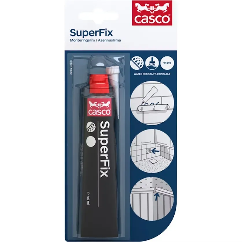Casco SuperFix asennusliima valkoinen 40 ml