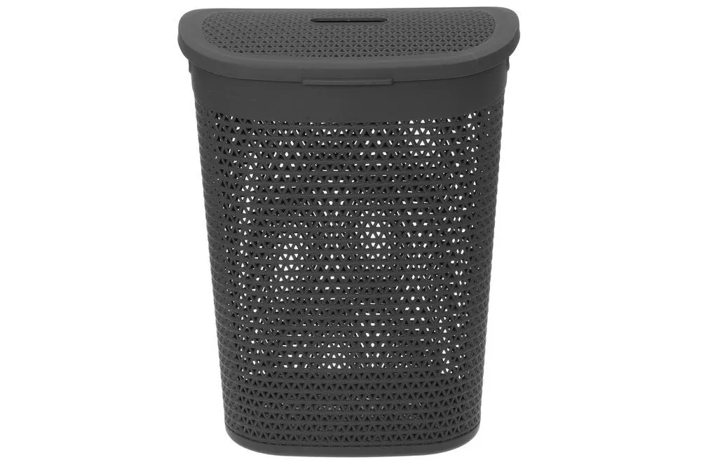 Pyykkikori kannella 60 L harmaa