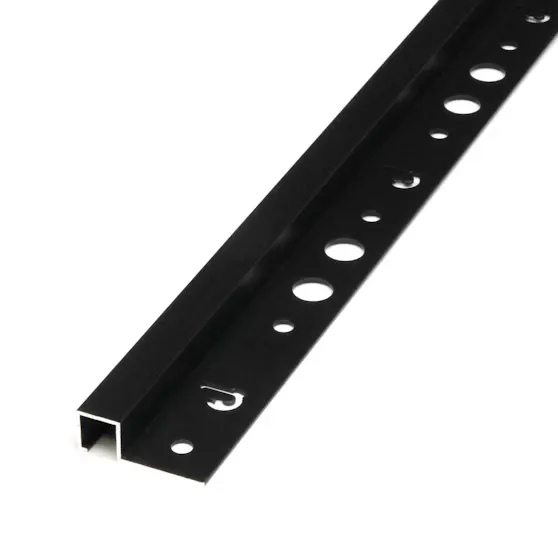 Laattalista 12mm musta matta neliö