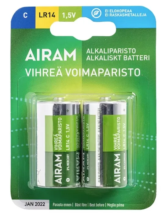 Paristo Airam Vihreä Voima C alkali 2kpl