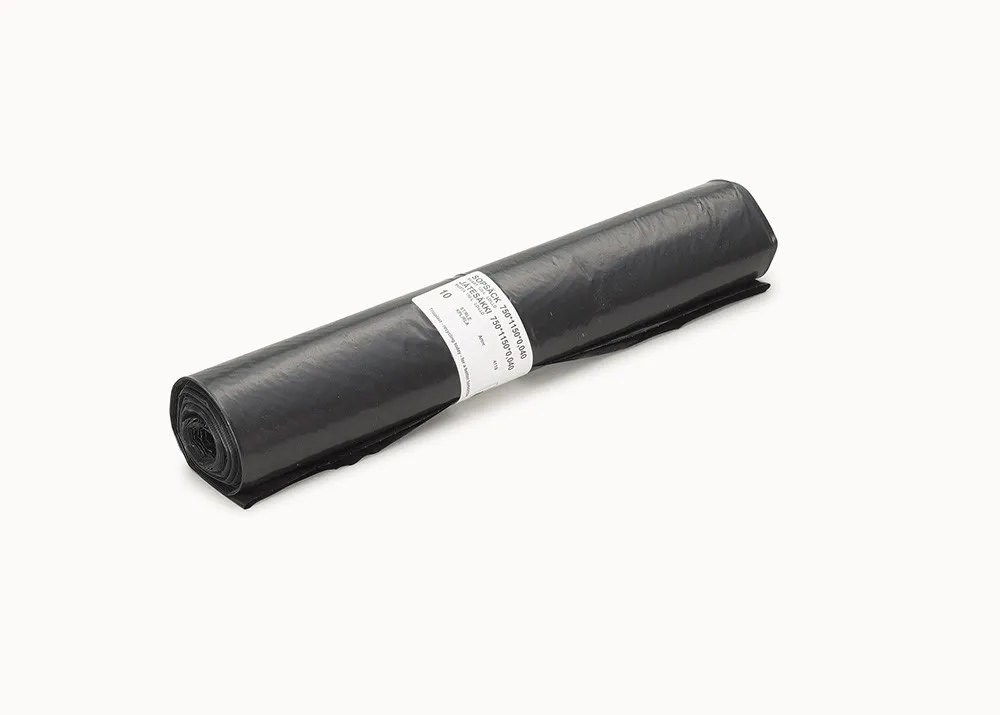 JÄTESÄKKI 150 L MUSTA 0,05MM