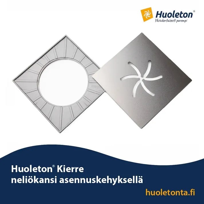 Huoleton Kierre 197mm neliö ja asennuskehys