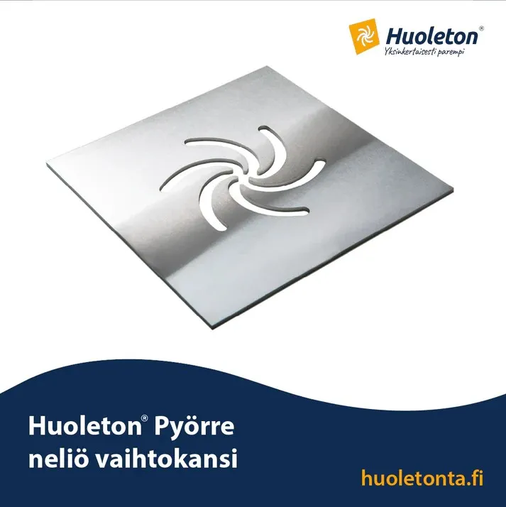 Huoleton Pyörre neliö 190x190mm RST