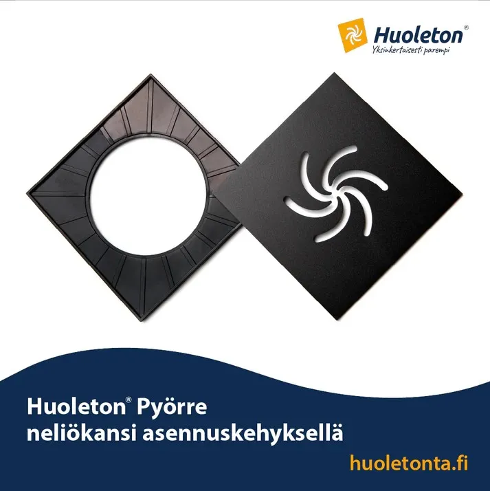 Huoleton Pyörre Musta197mm ja asennuskehys
