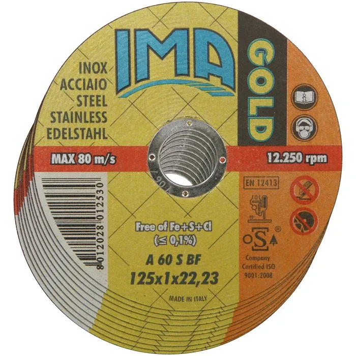 KATKAISULAIKKA 125X1,0X22,2MM GOLD INOX 10KPL