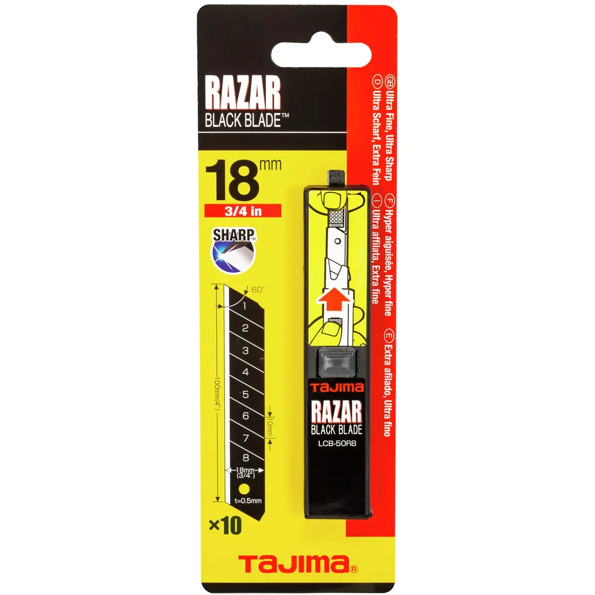 KATKOTERÄT 18MM 10KPL RAZAR BLACK